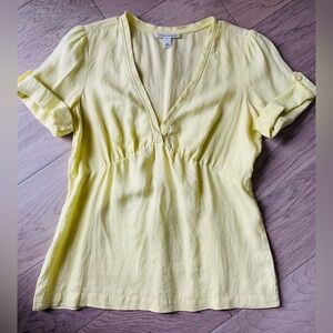 Banana Republic Linen V-Neck Blouse